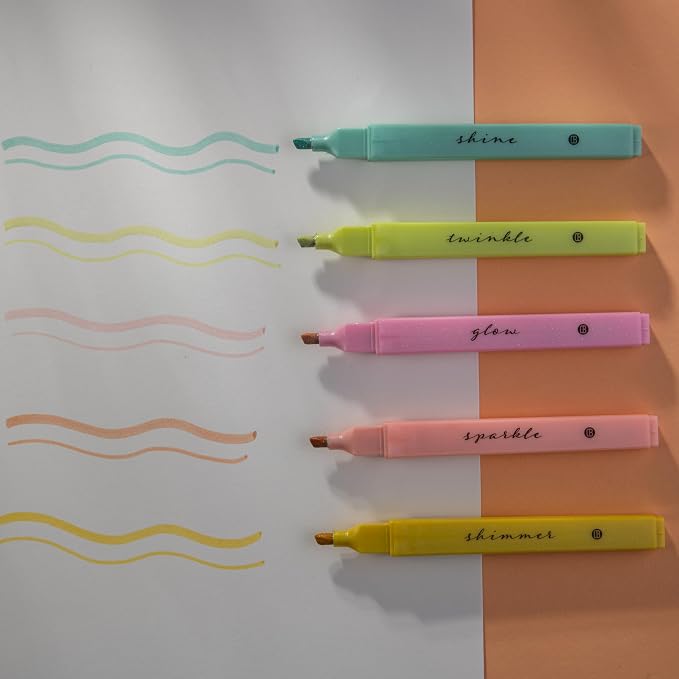 DIVERSEBEE Glitter Bible Highlighters with Soft Chisel Tip (Sunshine)