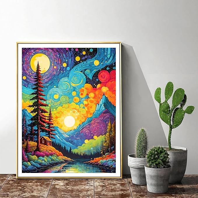 ijbnhd Van Gogh Starry Sky Diamond Art Kits for Adults 12x16in