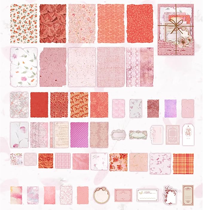 100 Sheets Vintage Scrapbook Papers Journaling Scrapbooking Supplies Kit junk journal supplies Decorative Craft Paper for Planner, Collage Paper Embellishment
