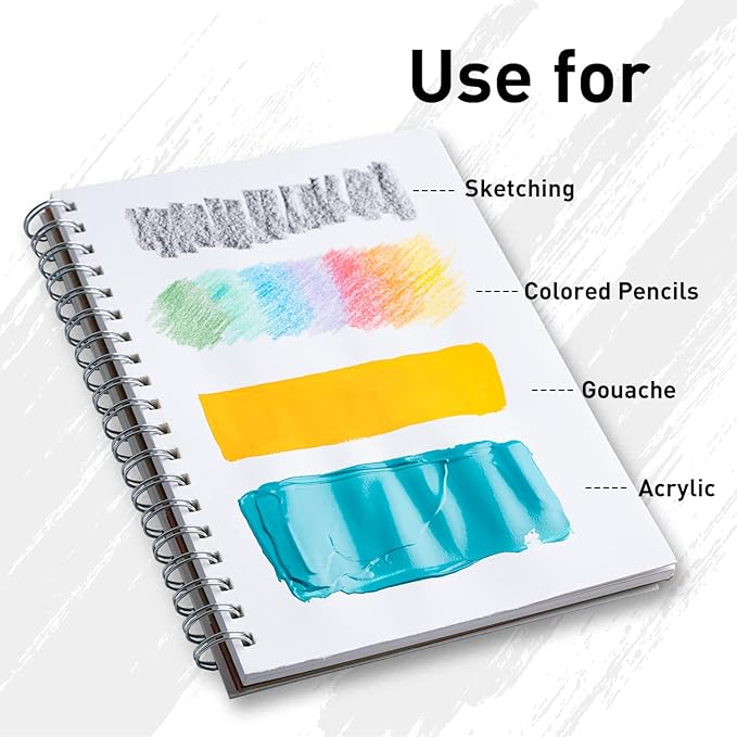HIMI Gouache Pad 7X10''(98lb/160g) 50 Sheets Mix Paper Pad, Side Wire Bound, Fine Texture, in Gouache Acrylic Art Pad for Sketching, Ink Sketch Book, Art Supplies Drawing Pad Gift （Bird）