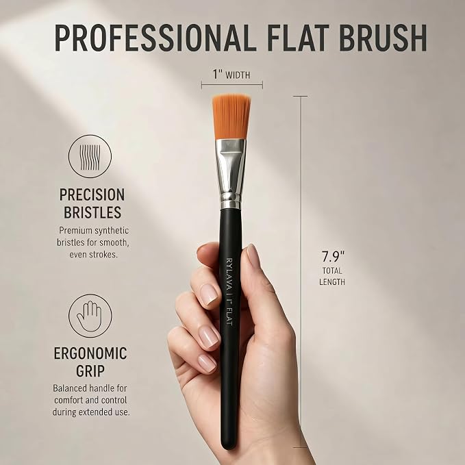 40 PCS Paint Brushes Bulk, 1 Inch Flat Nylon Brushes for Acrylic Painting