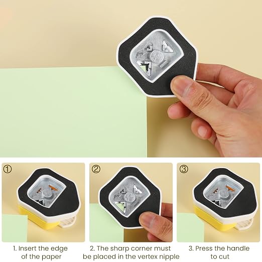 MyArTool 3 in 1 Chamfer Corner Punch, 3 Way Craft Paper Corner Cutter for Paper Crafts, Laminate, Cardstock, Business Card, DIY Projects, Photo, Card Making and Scrapbooking