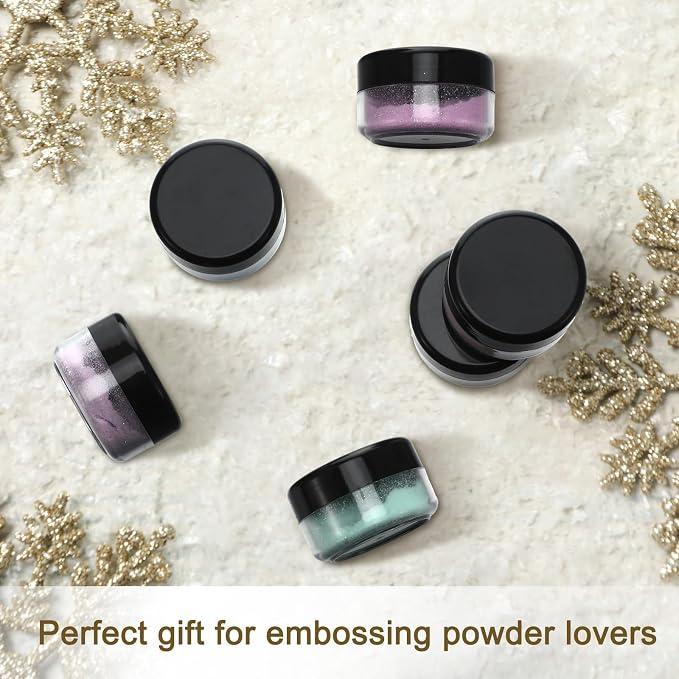 6 Pcs 0.5 Ounce Glitter Embossing Powder Set for DIY Crafts Greeting Cards Making Scrapbooking Wedding Invitations (Pastel)
