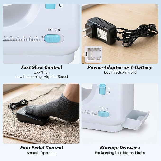 Ninonly Electric Sewing Machine for Beginners 12 Built-in Stitches