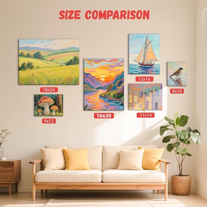 Simetufy 16x20inch 24 Pack Large Painting Canvas Boards Flat Canvas Panels | Gesso Primed Acid-Free 100% Cotton for Acrylics Oil Watercolor Tempera Paints