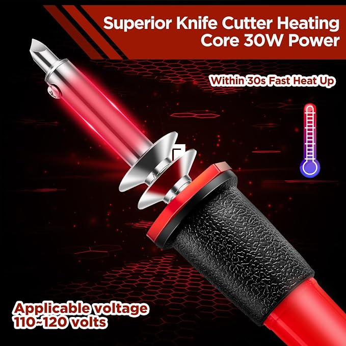 Honoson 22 Pieces Electric Hot Knife Cutter Tool Include Heated Knife Plastic Cutter With Multipurpose 16 Blades 4 Blade Holders Metal Stand For Soft Thin Plastic Foam Stencils(Red)