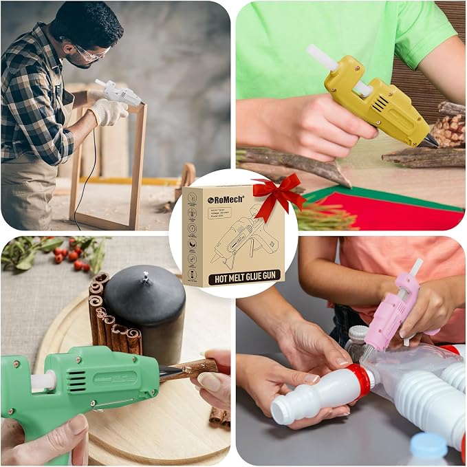 ROMECH 20W Mini Hot Glue Gun Kit, 30 Glue Sticks Set for DIY Crafts, Repair
