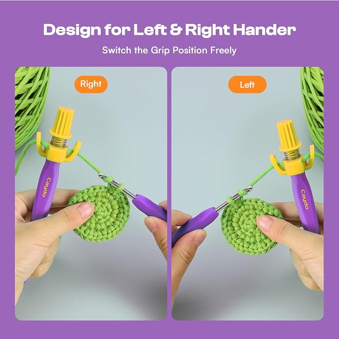 Crochet Tension Tool for Beginners, Ergonomic Yarn Guide Holder | Tension Control Crochet Helper, Comfort Handle for Left & Right Hander, Portable Crochet Accessories for Crocheters &Knitters