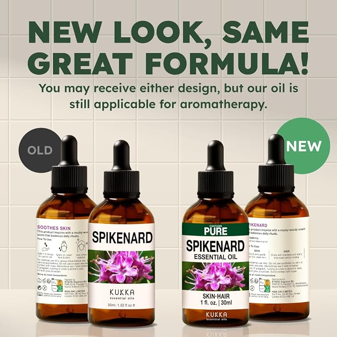 Kukka 100% Pure Spikenard Essential Oil for Skin, Diffuser, 1.02 Fl Oz | Undiluted Spikenard Oil for Meditation Diffuser Blends, Grounding Aromatherapy, Massage & DIY Soap Making