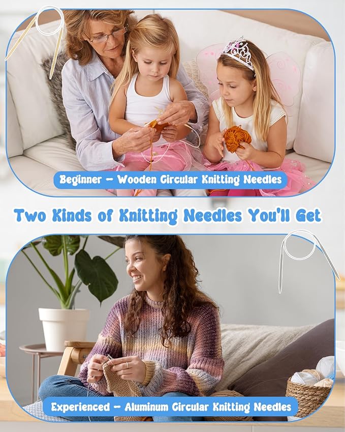 Katech Knitting Kit for Beginner, Dishcloth Kniting Starter Kit for Adults