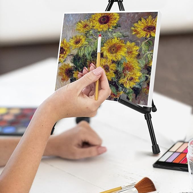 AROIC 6 Pack 14'' Tabletop Easels, Black Steel Table Top Easels for Display | Adjustable Portable Table Top Easel for Paintings, Signs, Posters,Frame Pictures(with 6 Bags)