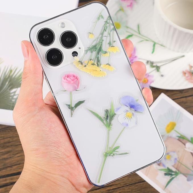 160 Natural Flower Stickers for Scrapbooking, Journals & Card Making | Self-Adhesive Floral Stickers, 80 Sheets, For Journals, Scrapbooks, Letters, Laptops And Diy Crafts
