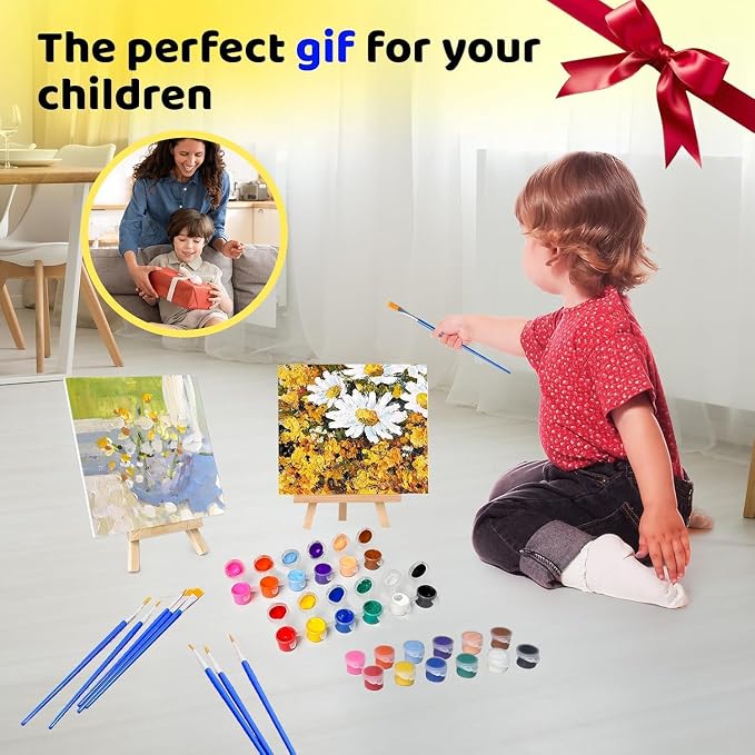 30 Pack Mini Acrylic Paint Set, 420 PCS Kids Paint Kit Container Strips Storage, 12 Colors Acrylic Paints Strips for Kids&Adults Craft Paint for Home Classroom Party Favors Paiting Gifts (420)