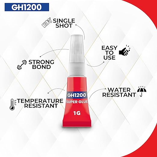 1 Gram (Pack of 24) Single Use Super Glue All Purpose - Superglue - Ca Glue Thick & Strong Adhesive for DIY Craft, Ceramics, Frame, Leather, Metal Etc