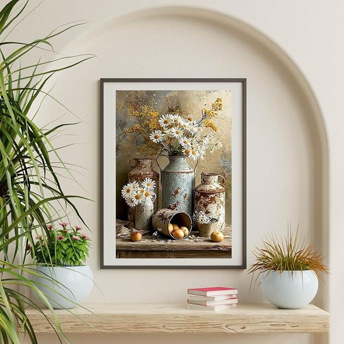 Diamond Art Kits for Adults,Vintage Flower Diamond Painting Kits 12x16in