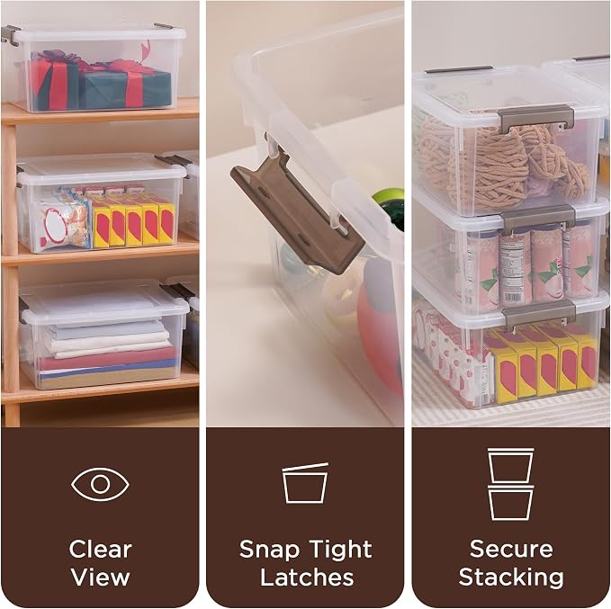 Citylife 17QT Plastic Storage Bins with Lids,5Packs Large Containers