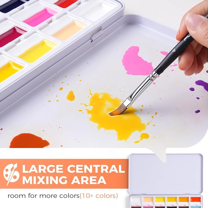 Fuumuui CREAMORA Watercolor Paint Set 24 Color Opaque Semi-Solid High-Saturation Paint | Art Supplies with Strong Coverage and Rich Pigments for Artists Beginner Painters Amateur Hobbyists Painting