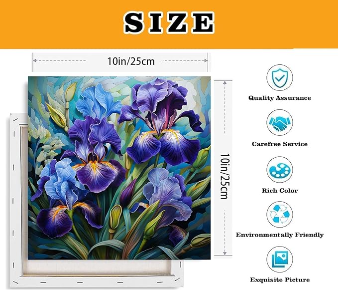 TCDZMYGS Flower Paint by Numbers Kit for Adults Beginner,10x10 inch | Paint by Number for Beginner,Adult Paint by Number,HD Color Canvas,DIY Tool Kits,Stress Relief Craft,Great Gift,With Frame