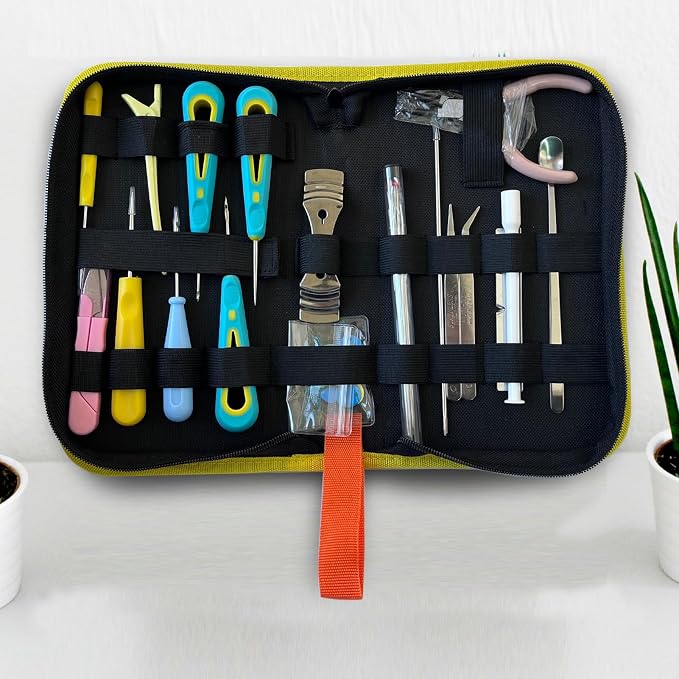 Nimozek 32PCS Professional Candle Making Tools Kit, Candle Wick Punching & Threading Set with Storage Bag, Round Nose Pliers & Essential Accessories for Soy Candle DIY, Mold Punching & Wick Centering