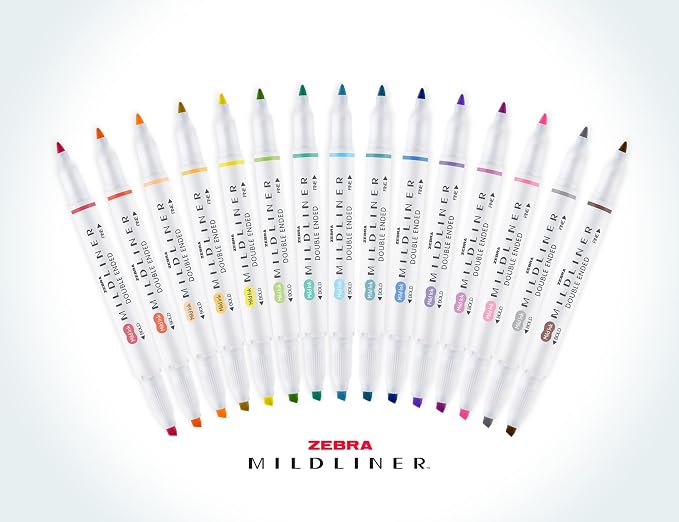 Zebra Pen MILDLINER Highlighter, Assorted, Dual Tip, Pk of 6, 90 Count Ttl