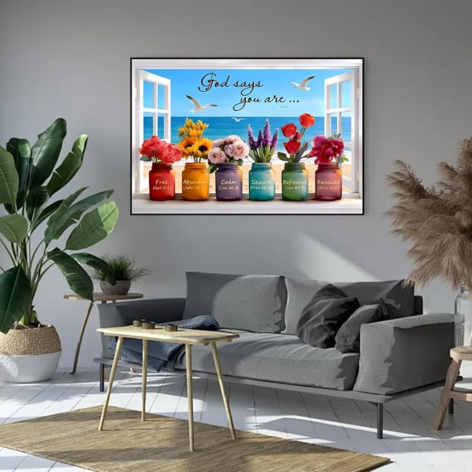 Wishful Window Paint by Numbers Kit for Adults Framed Canvas, Frameworkless