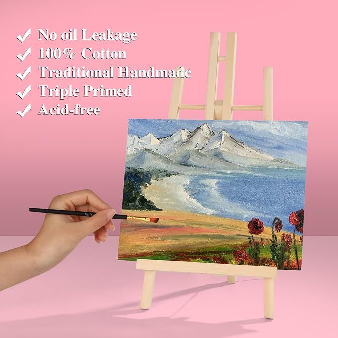 ESRICH Canvas Boards for Painting 8x10in,28 Pack Bulk Canvases for Painting - Cotton Canvas Panels for Oil, Acrylic & Watercolor Painting.