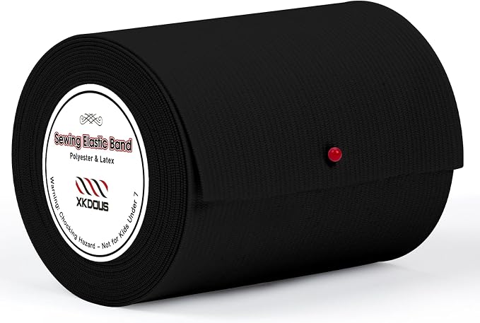 XKDOUS Elastic Band for Sewing, 4 Inch 5 Yards,Black