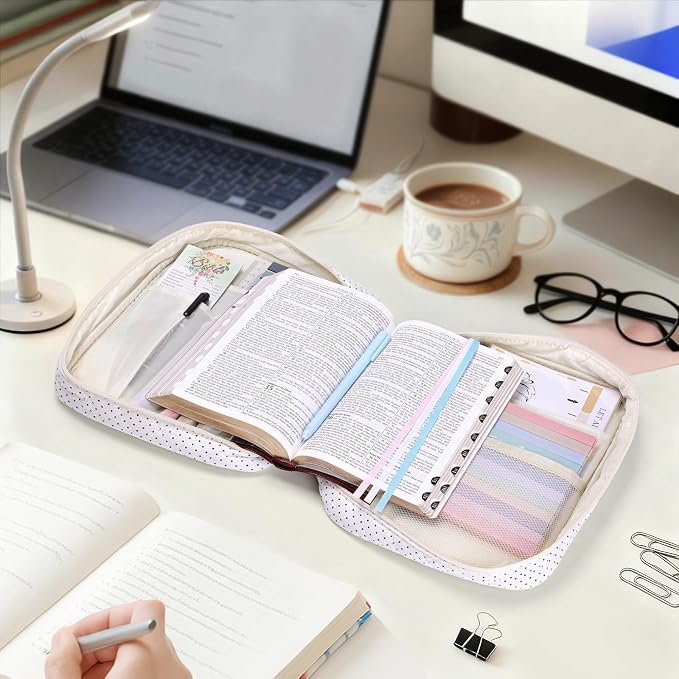 XKDOUS Bible Cover Case for Women Bible Bag Journaling Kit w/Study Supplies