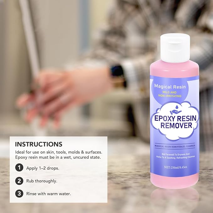 Hands Resin Remover Gel - All Natural Epoxy Resin Cleaner - Magical Cleanser for Artists - Epoxy Remover - Glue, Silicone, Paint & Glitter Soap- For Soft and Moisturized Skin