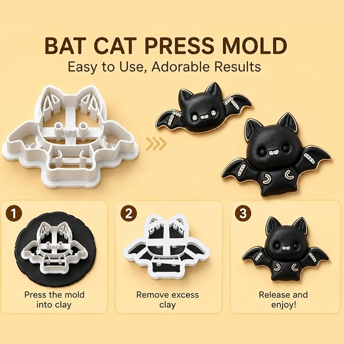 13 Pcs Halloween Spooky Polymer Clay Cutters Set