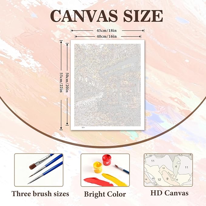 Autumn Paint by Numbers kit for Adults, Fall DIY Painting Kits 16x20inch | Autumn Paint by Number Adult, Inn Painting by Numbers for Adults, Arts and Crafts for Adults, Gifts and Home Decor