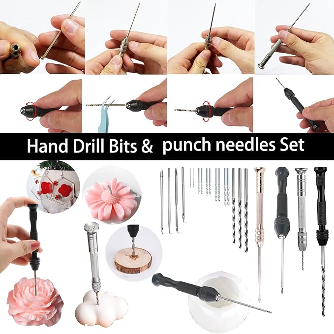 37PCS Candle Making Tools Set Adjustable Punch Needle Long Silicone Mold Needle Drill Candle Wick Hole Drill Steel Sticks to Make Holes in Candles Soap,Mold Punch Wicking Needle Tools Inserting Tool