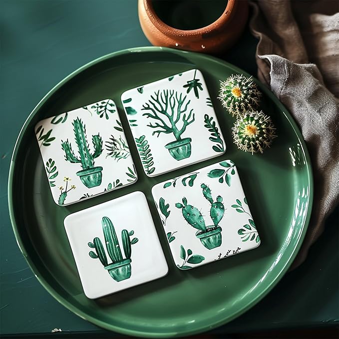 20pcs 4''x4'' Ceramic Tiles for Crafts, Blank Ceramic Coaster for Craft, White Unglazed Tile with Cork Backing Pad for Painting, Alcohol Ink, Acrylic Pouring, DIY