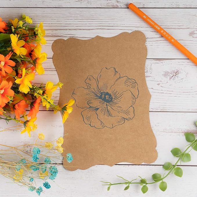 50 Pack Blank Kraft Greeting Cards, Kraft Color, 5x7IN