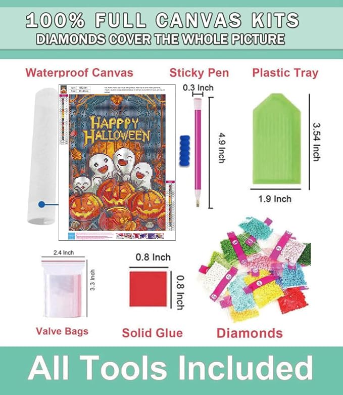 Lophomie Halloween Diamond Art Kits for Adults, 5D Diamond Painting Kits