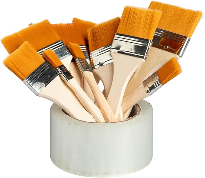 EORTA Flat Art Paint Brushes Set Assorted Size Nylon Painting Brushes