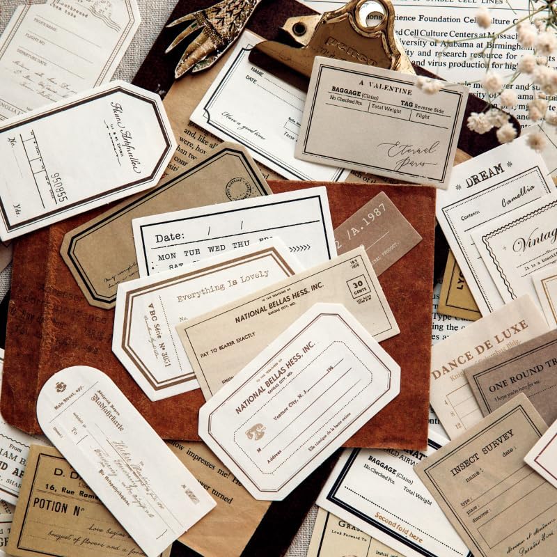 Alideco 400pcs Scrapbook Paper Vintage Lace Film Border Scrapbooking Paper for Journaling Supplies, Decorative Craft Paper for Junk Journals (huiyixuzhang)