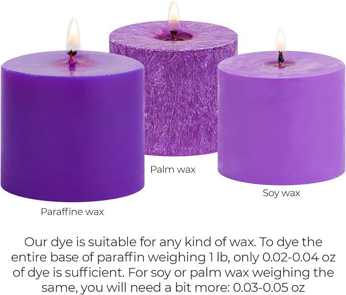 Violet Candle Dye 2oz for Soy Candle Making – Concentrated Wax Color Chips | Highly Concentrated Candle Wax Dyes – Candle Shop Premium Color Dye Chips for Soy Wax, Beeswax, Paraffin