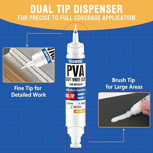 TEAWOO Book Repair Kit, 8.5 Oz + 2×1.35 Oz Acid-Free PVA Adhesive