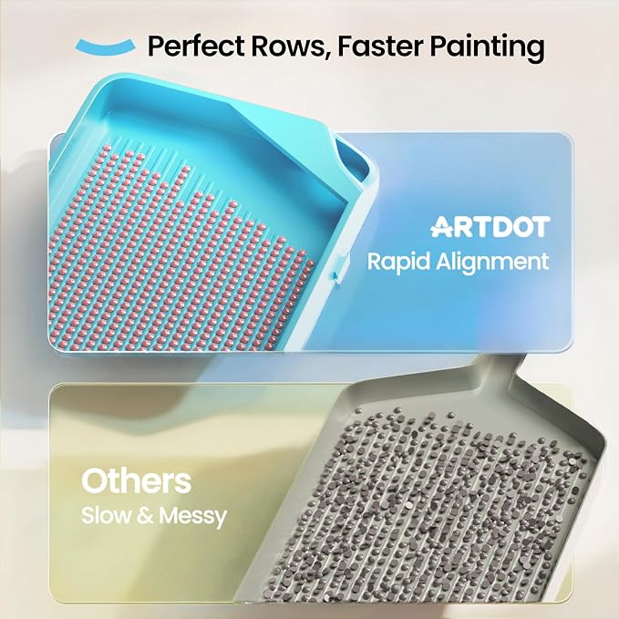 ARTDOT 10-Piece Interlocking Diamond Art Trays Kits for Adults, Stackable Diamond Painting Accessories and Tools