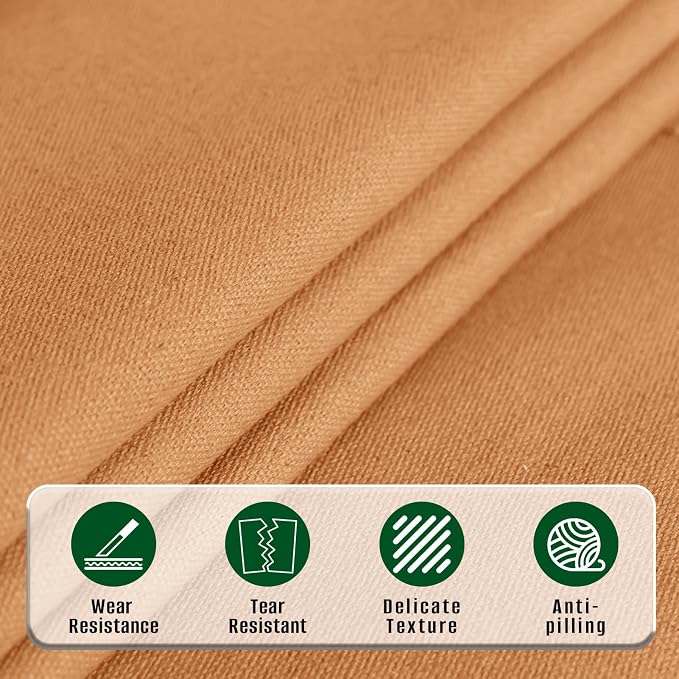 10oz Heavy Duty Cotton Canvas Fabric 60" x 80", Thick Cotton Duck Cloth for Painting, Sewing, Crafts, Tote Bags, Embroidery, Home Decor, Drop Cloth (Tan)