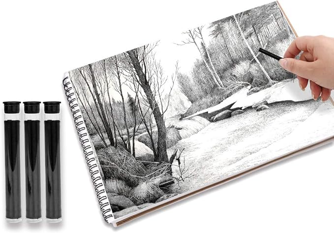 3 Pack Soft Medium Hard 4.0mm Charcoal Lead Refills Mechanical Pencil Lead Professional Artist Sketch Pencil Refills Automatic Graphite Pencil Lead Refills for Students Drawing Sketching Art Supplies