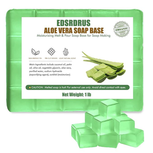 EDSRDRUS 1lb Scent Soap Base DIY Handmade with Aloe Vera & Coconut Oil, Moisturizing Melt and Pour Soap Base
