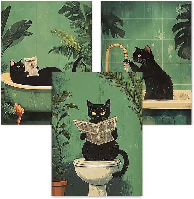 3 Pack Black Cat Diamond Art Kits for Adults Diamond Painting Kit Beginner