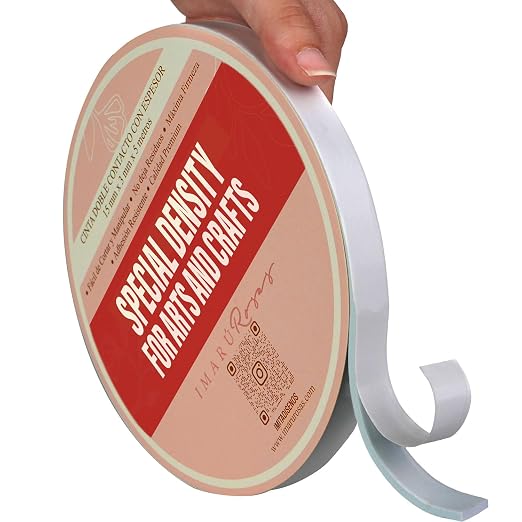 Double Sided Tape for Crafts – 3mm Thick Foam Adhesive Tape for Scrapbooking, Journals & DIY Projects – Strong Double Stick Tape for Card Making, Photos, Paper Projects - 0.59in (1.5cm) X 16.4ft (5m)