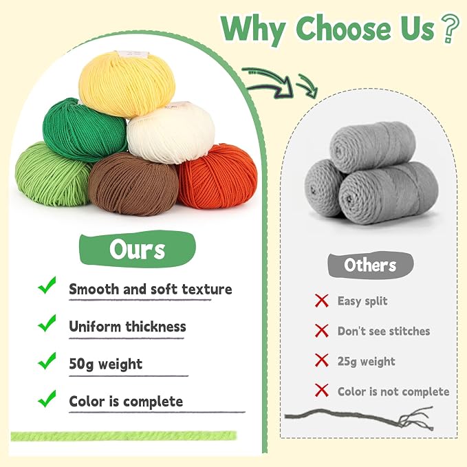 Katech Cotton Acrylic Blend Yarn for Crocheting-Crochet Yarn(Dark Green) | 55% Cotton 45% Acrylic#3 DK (Light)-Super Soft Milk Cotton Yarn-Great Crochet and Knitting Starter Kit for Colorful Craft