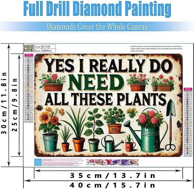 Diamond Art Kits for Adults,5D Plant Diamond Painting Kits 12X16 Inch