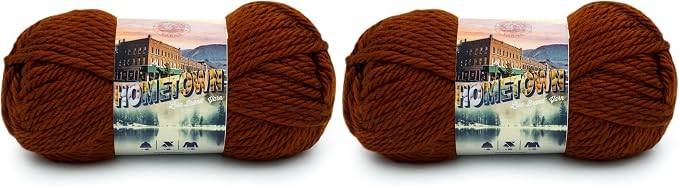 Lion Brand Hometown Yarn 2-Pack, Bulky Yarn for Knitting and Crocheting, Stowe Sugar Maple