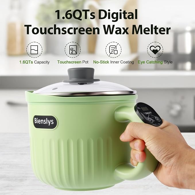 Electric Wax Melter 1.6QT, Digital Touchscreen Candle Soap Making Kit