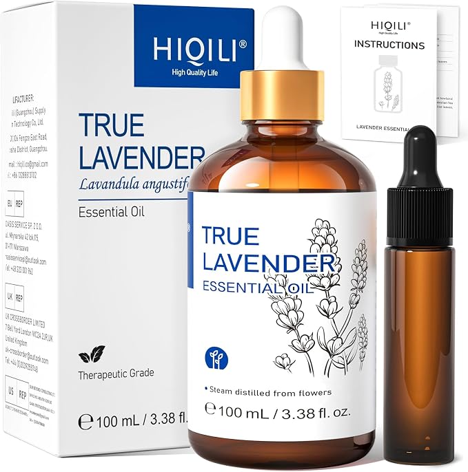 HIQILI Lavender Essential Oil for Diffuser, Aromatherapy & Better Sleep